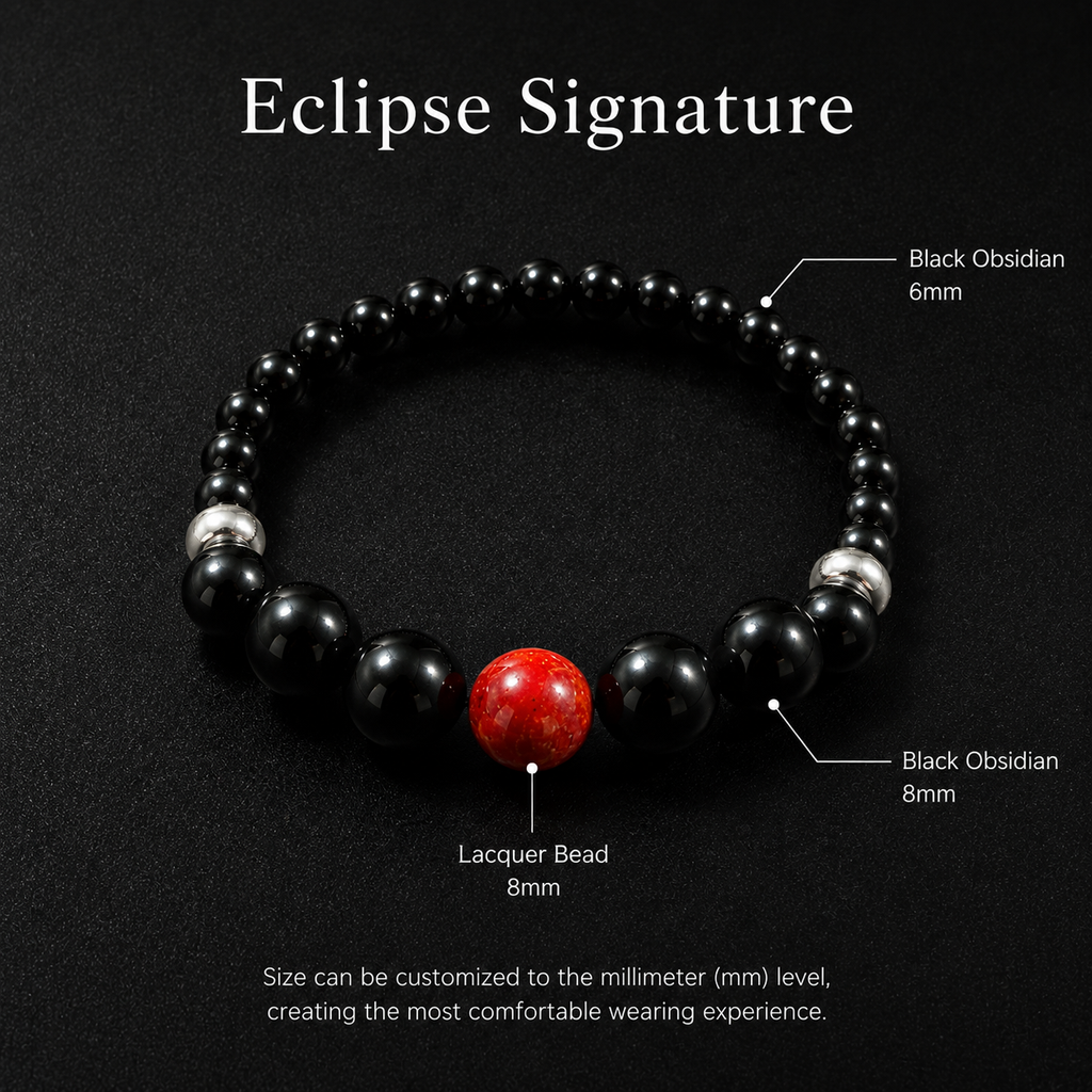 Minimalist Black Obsidian Bracelet, Spiritual Protection, Eastern Aesthetics, Everyday Styling