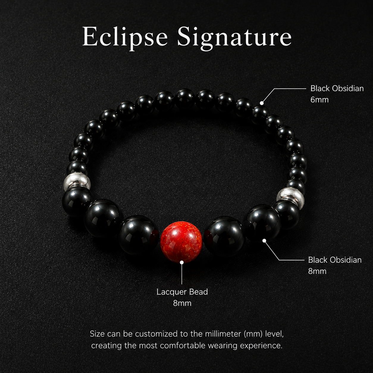 Minimalist Black Obsidian Bracelet, Spiritual Protection, Eastern Aesthetics, Everyday Styling