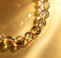Natural Titanium Rutilated Quartz Bracelet | Thick Blade Golden Rutile, Glass Body, 7.5mm