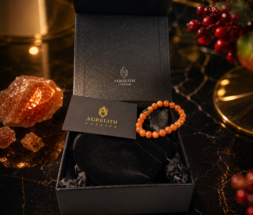 Sunstone Beaded Bracelet, 8mm Genuine Gemstone, Stretch Crystal Jewelry,Emotional & Self-Empowerment