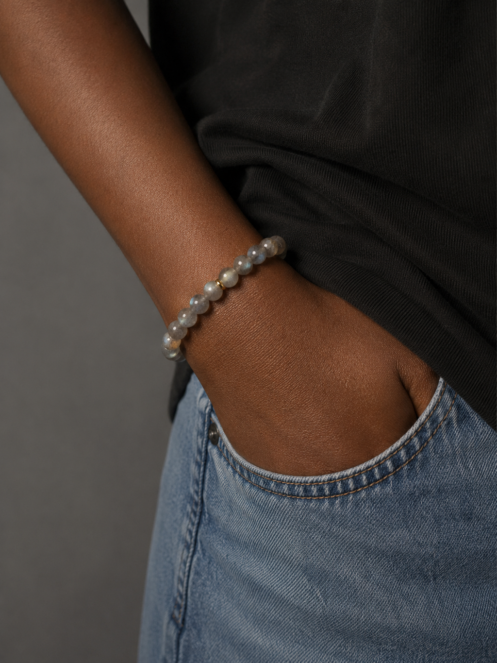 Grey Moonstone bracelet,  Sunstone,  summer Bracelet,  gift for her, minimalist jewelry.