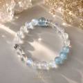 Blue Moonstone Bracelet, Sunstone,  9mm beaded bracelet, Handmade  Jewelry, positive energy.