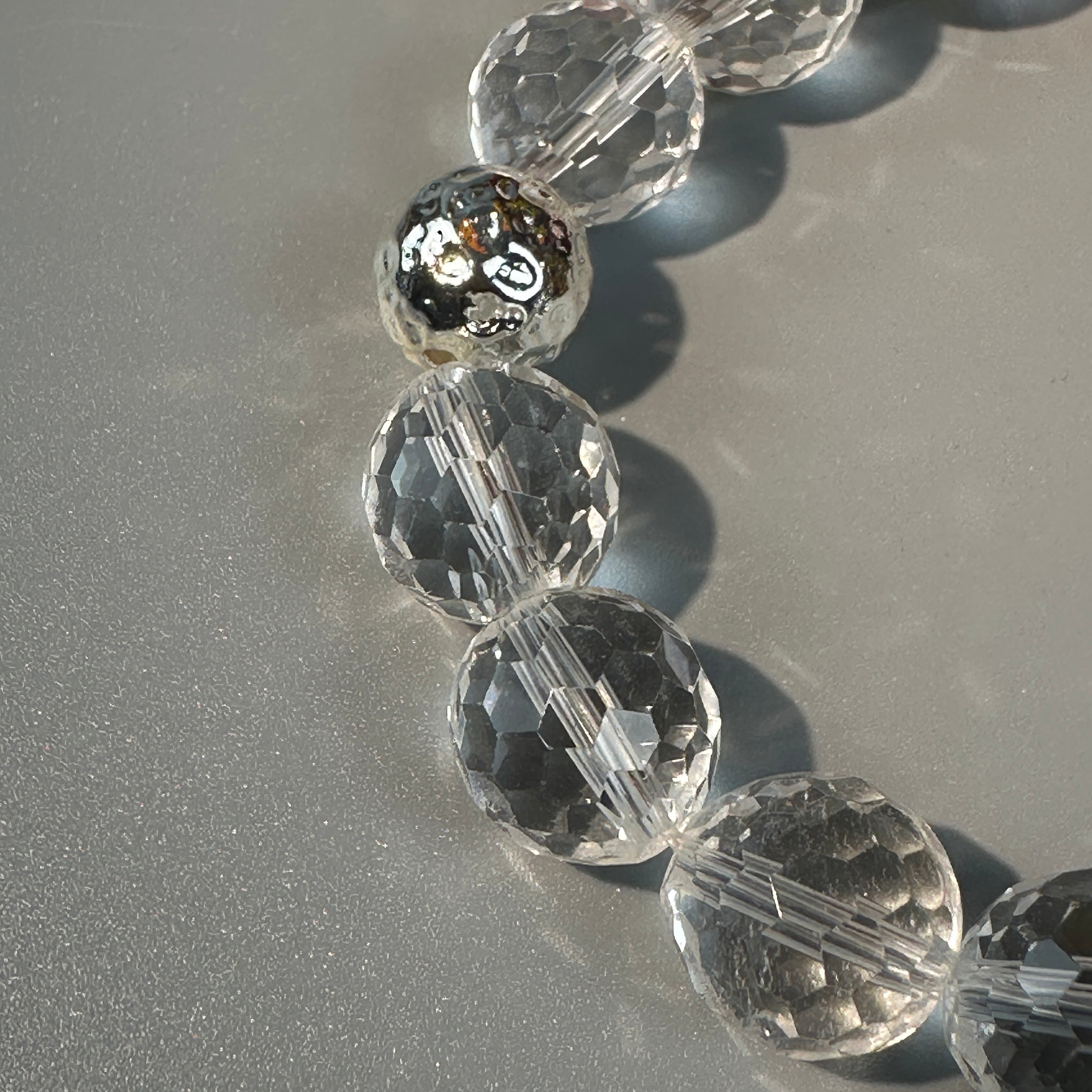 Super Clear Quartz Bracelet with Agarwood and Lacquer Bead | Oriental Crystal Jewelry