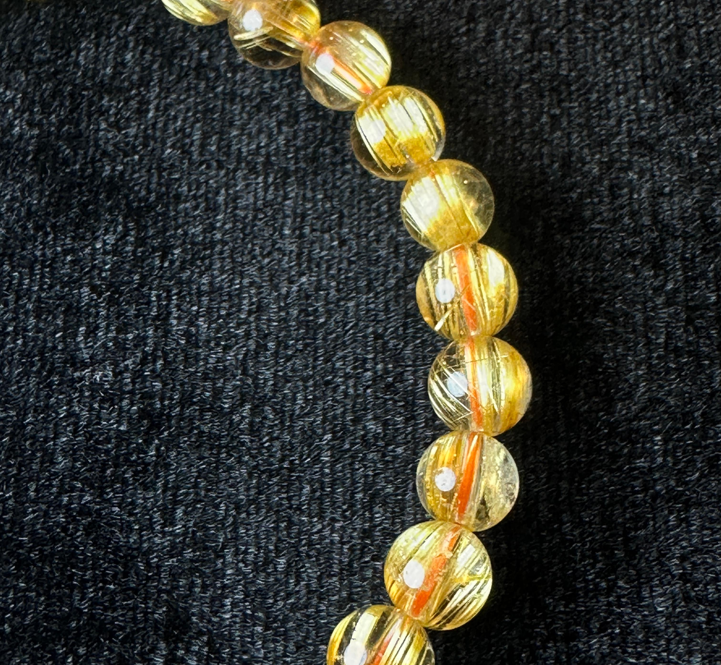 AAA Grade Full Clear Titanium Quartz Bracelet, Full Starburst Rutile, Wealth & Protection Crystal King, Handmade