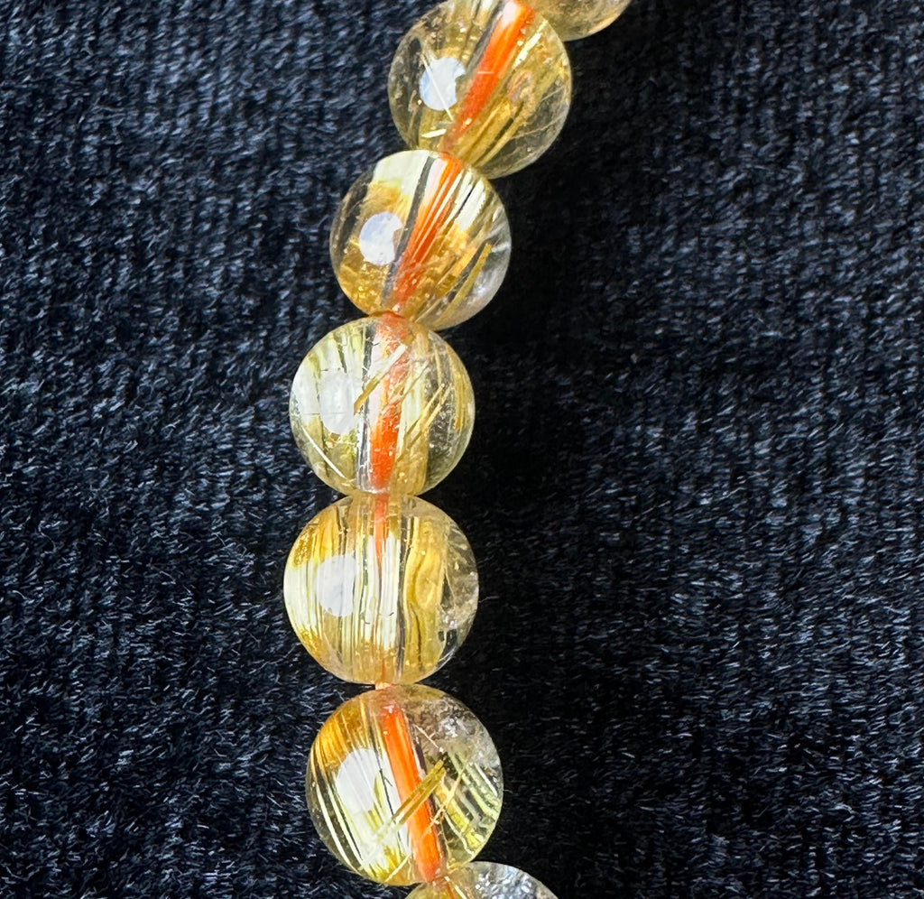 AAA Grade Full Clear Titanium Quartz Bracelet, Full Starburst Rutile, Wealth & Protection Crystal King, Handmade