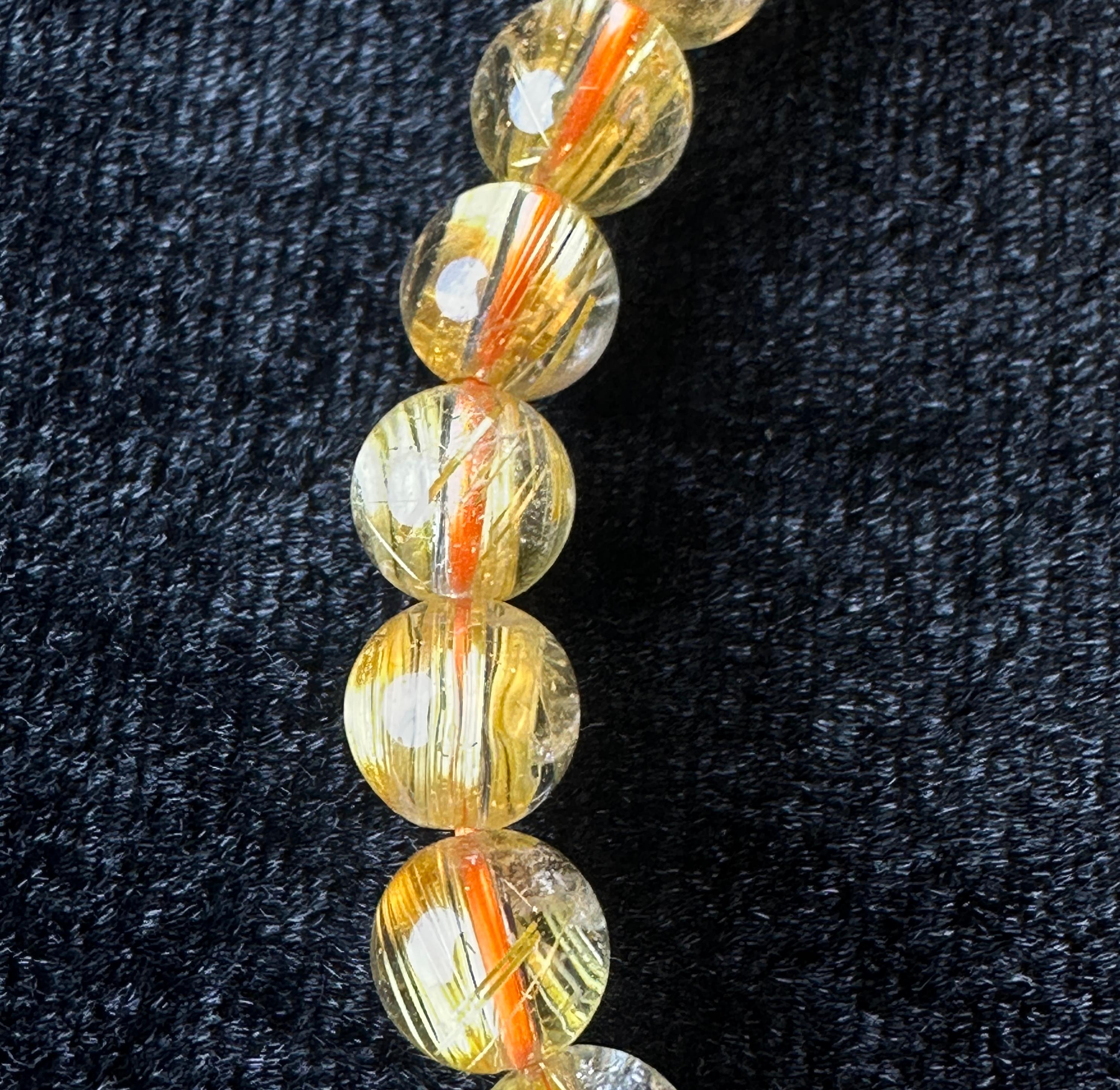 AAA Grade Full Clear Titanium Quartz Bracelet, Full Starburst Rutile, Wealth & Protection Crystal King, Handmade