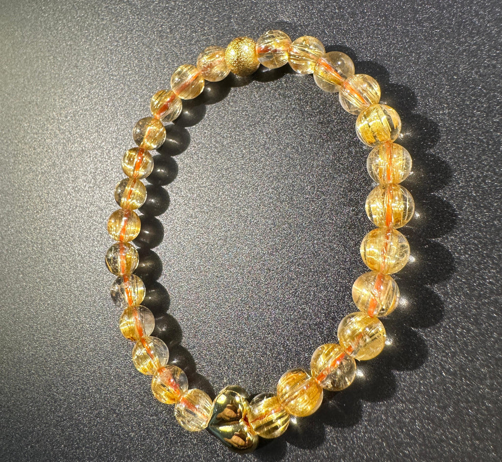 AAA Grade Full Clear Titanium Quartz Bracelet, Full Starburst Rutile, Wealth & Protection Crystal King, Handmade