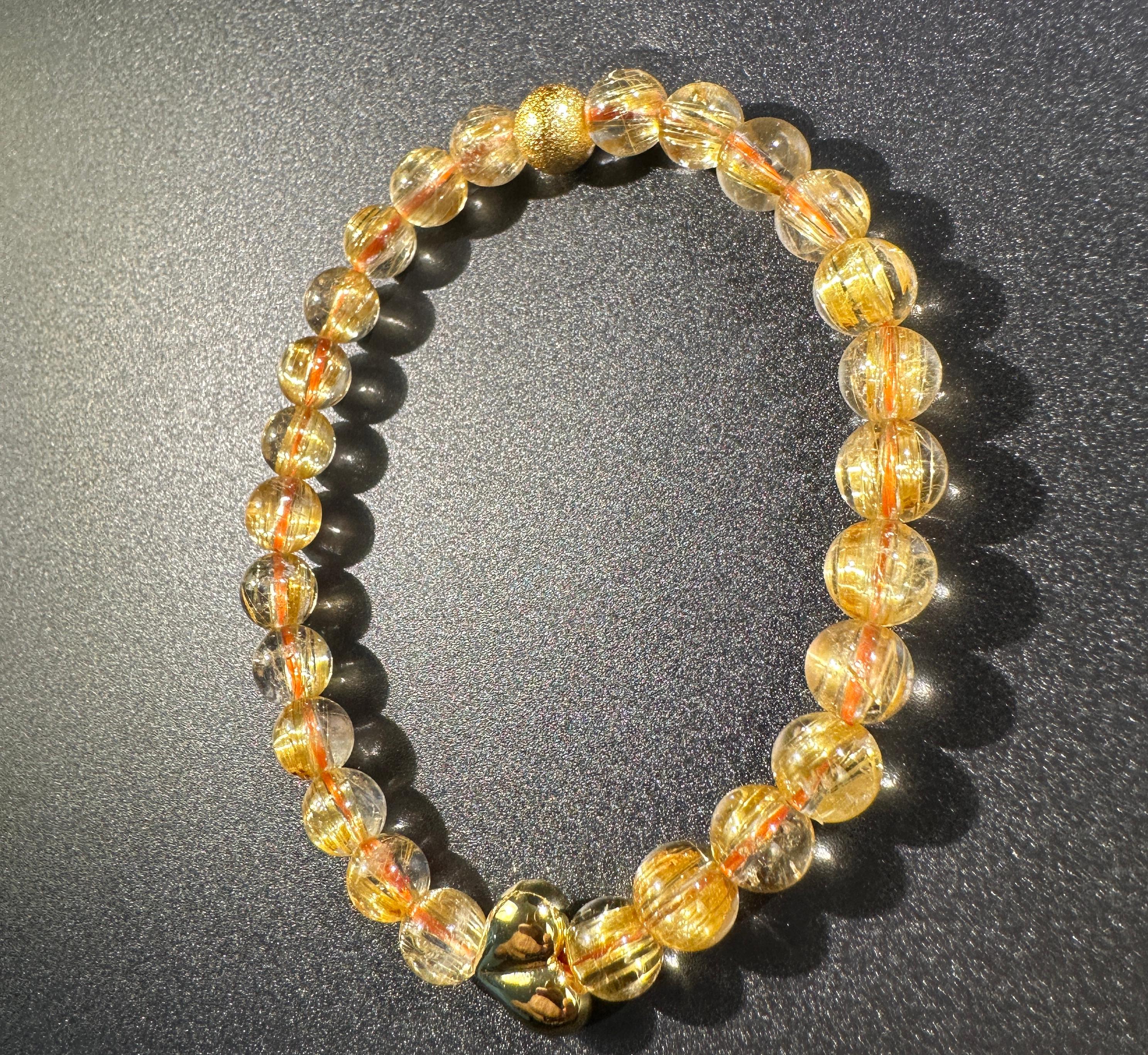 AAA Grade Full Clear Titanium Quartz Bracelet, Full Starburst Rutile, Wealth & Protection Crystal King, Handmade