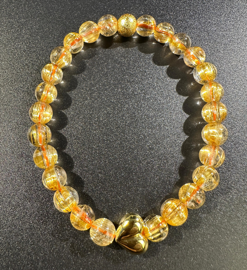 AAA Grade Full Clear Titanium Quartz Bracelet, Full Starburst Rutile, Wealth & Protection Crystal King, Handmade