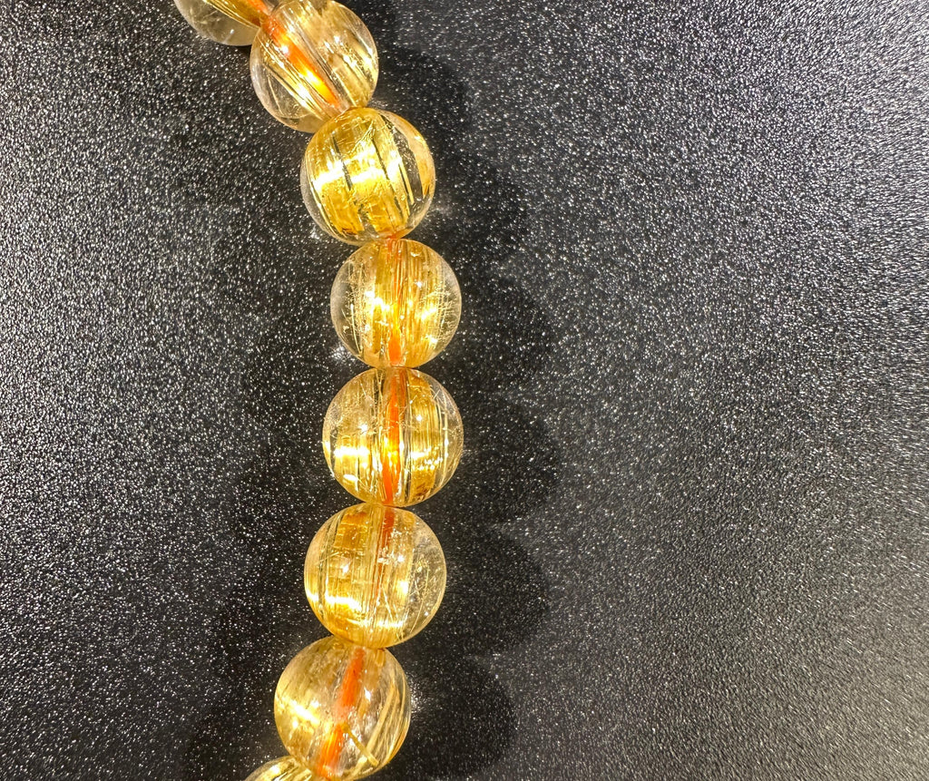 AAA Grade Full Clear Titanium Quartz Bracelet, Full Starburst Rutile, Wealth & Protection Crystal King, Handmade