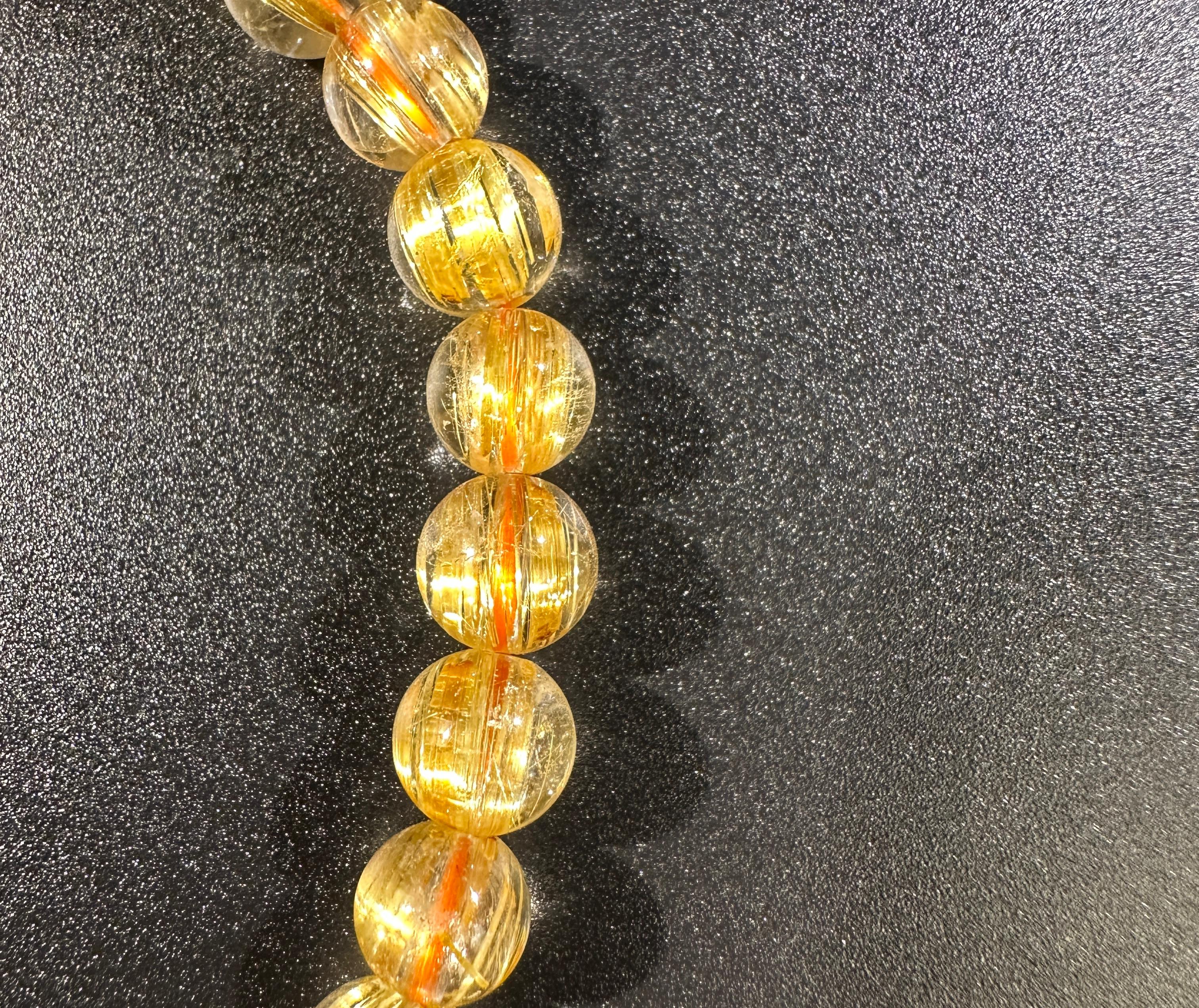 AAA Grade Full Clear Titanium Quartz Bracelet, Full Starburst Rutile, Wealth & Protection Crystal King, Handmade