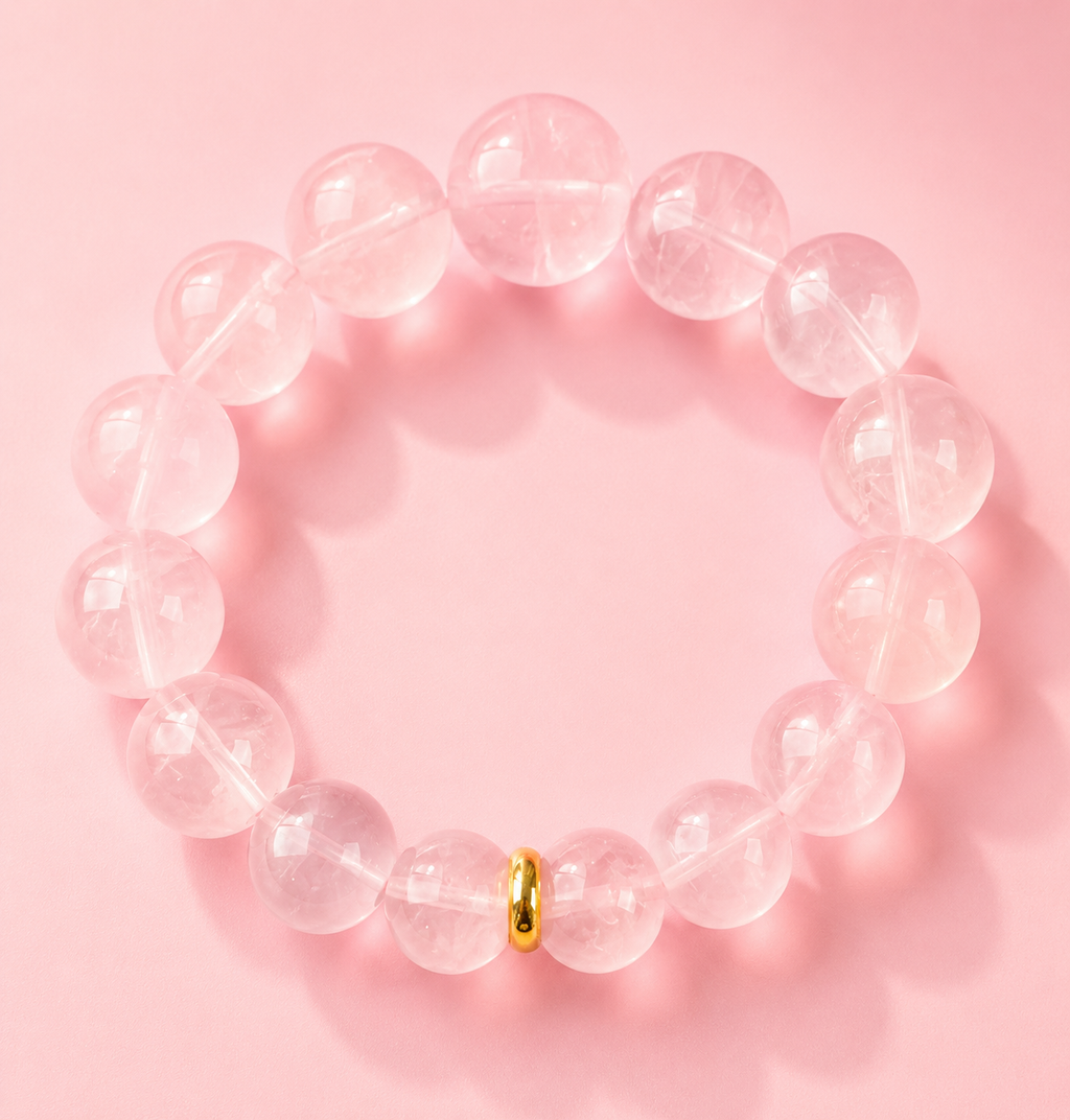 Rose quartz Bracelet, Exclusive Design, attact love, confidence, balance, gift for her, positive energy.