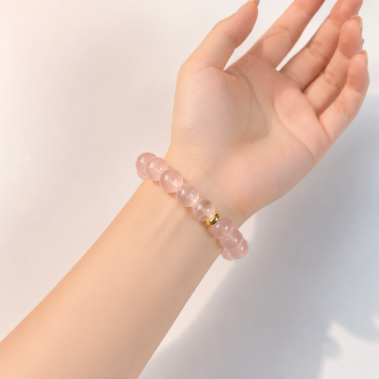 Rose quartz Bracelet, Exclusive Design, attact love, confidence, balance, gift for her, positive energy.