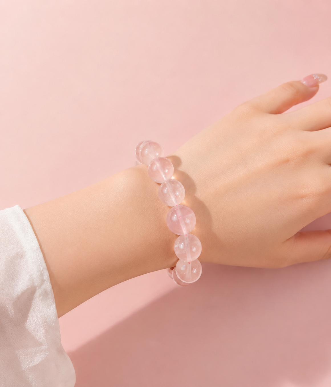Rose quartz Bracelet, Exclusive Design, attact love, confidence, balance, gift for her, positive energy.