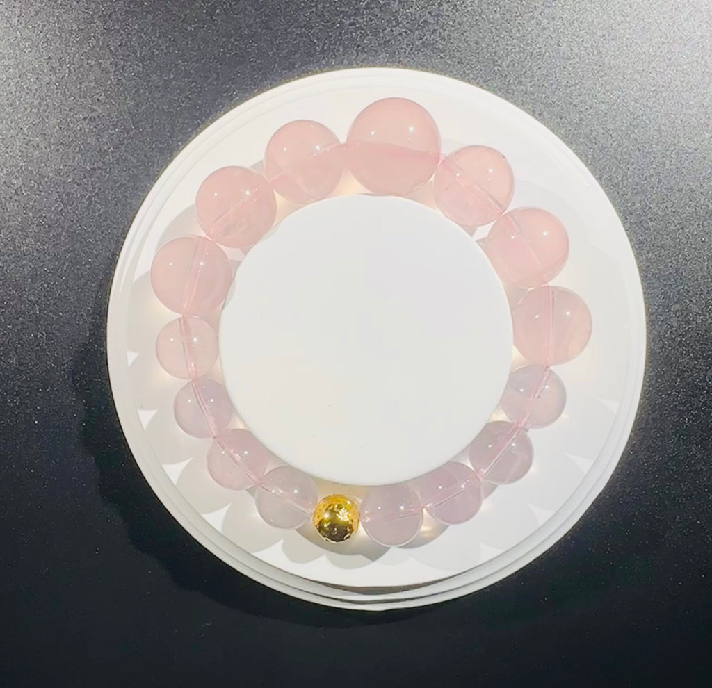 Rose quartz Bracelet, Exclusive Design, attact love, confidence, balance, gift for her, positive energy.