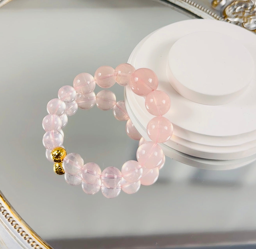 Rose quartz Bracelet, Exclusive Design, attact love, confidence, balance, gift for her, positive energy.