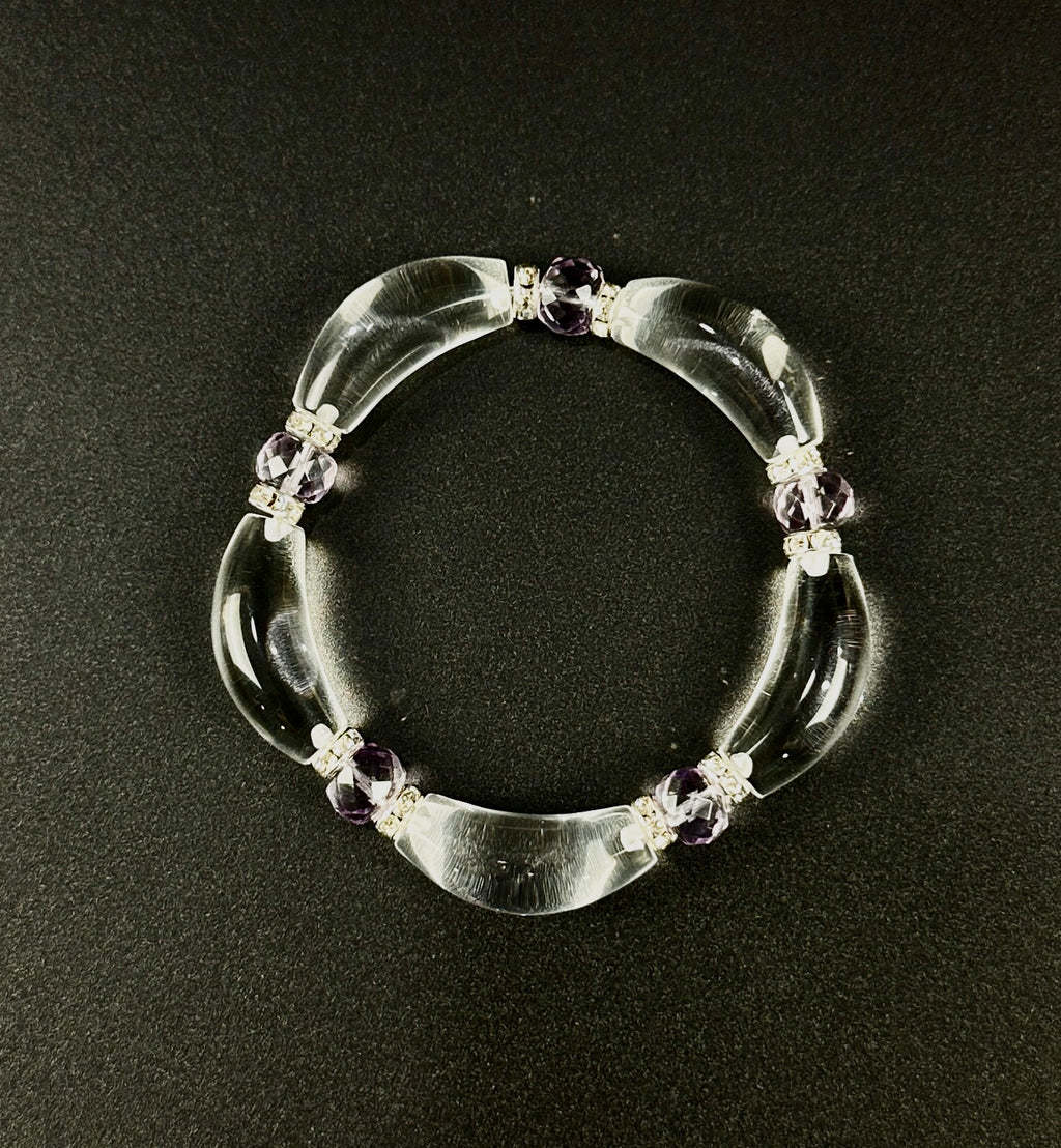 Natural clear quartz Bracelet,Spiritual energy Jewelry,birthday gift,artisan handmade bracelet,gift for girlfriend,unique designe gift,