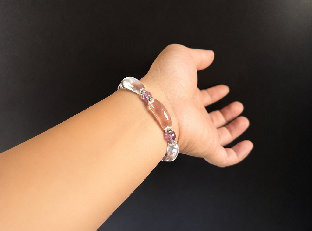 Natural clear quartz Bracelet,Spiritual energy Jewelry,birthday gift,artisan handmade bracelet,gift for girlfriend,unique designe gift,