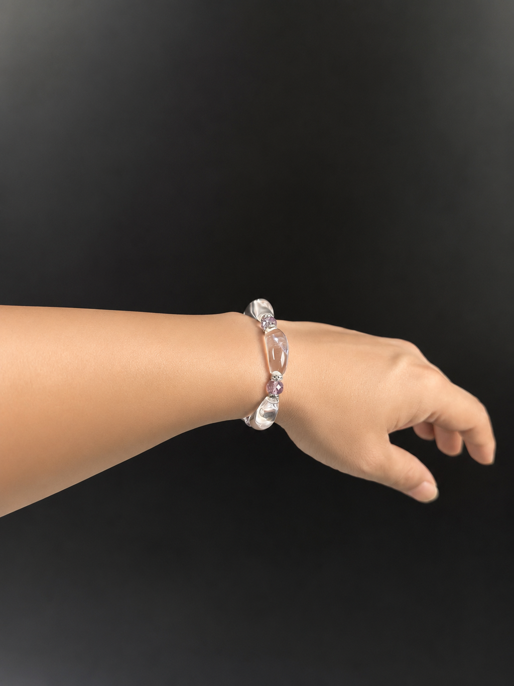 Natural clear quartz Bracelet,Spiritual energy Jewelry,birthday gift,artisan handmade bracelet,gift for girlfriend,unique designe gift,