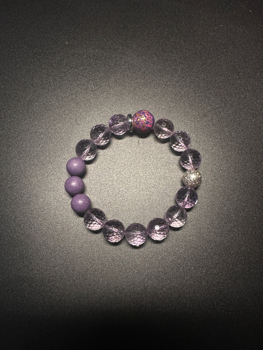 Amethyst Bracelet, Calming crystal, Stress Relief Spiritual Jewelry, positive energy, gift for her.
