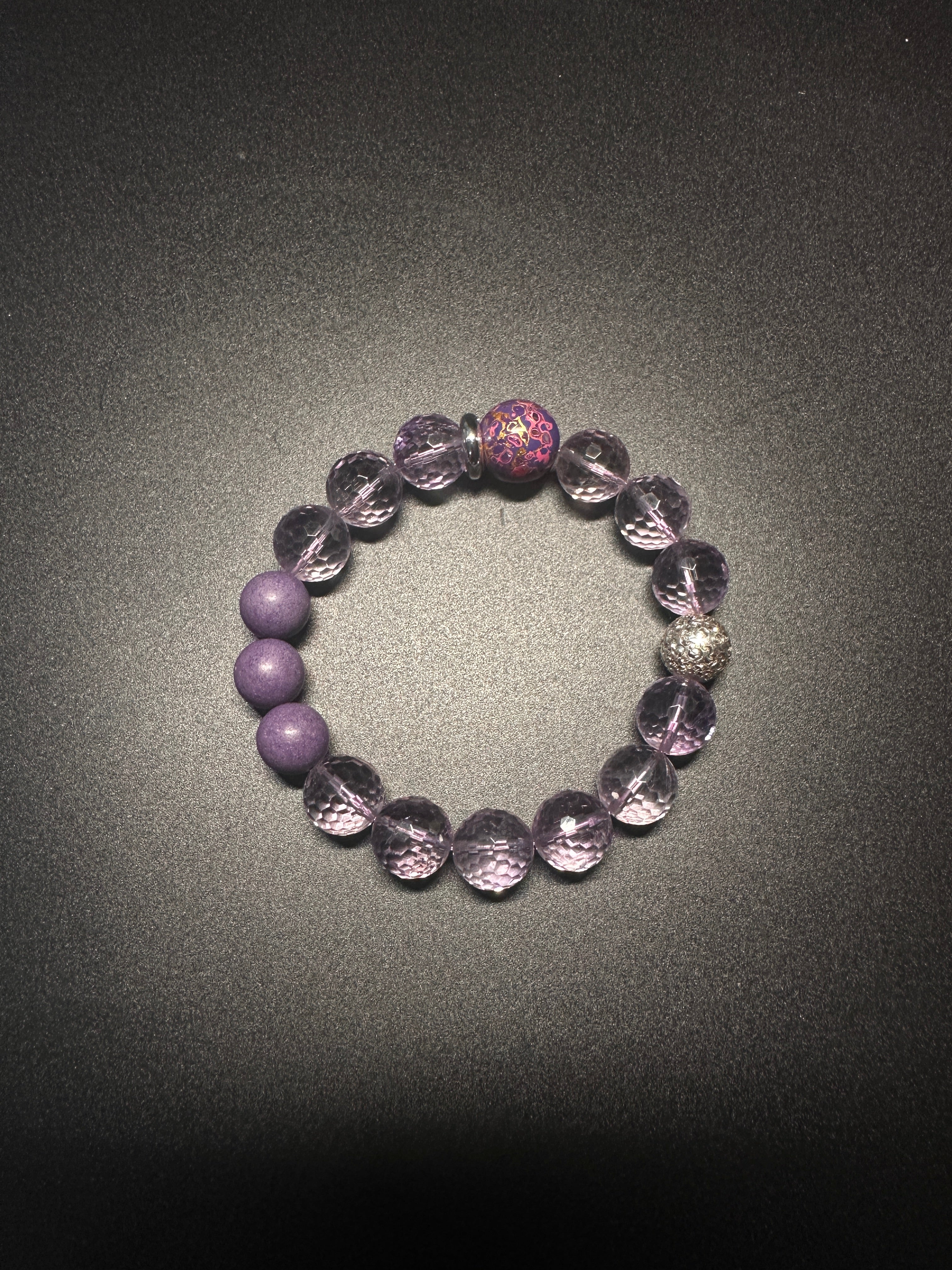 Amethyst Bracelet, Calming crystal, Stress Relief Spiritual Jewelry, positive energy, gift for her.