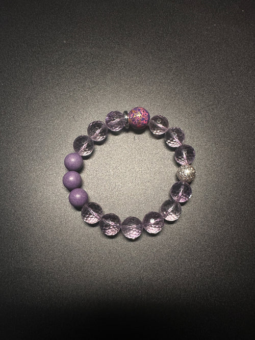 Amethyst Bracelet, Calming crystal, Stress Relief Spiritual Jewelry, positive energy, gift for her.