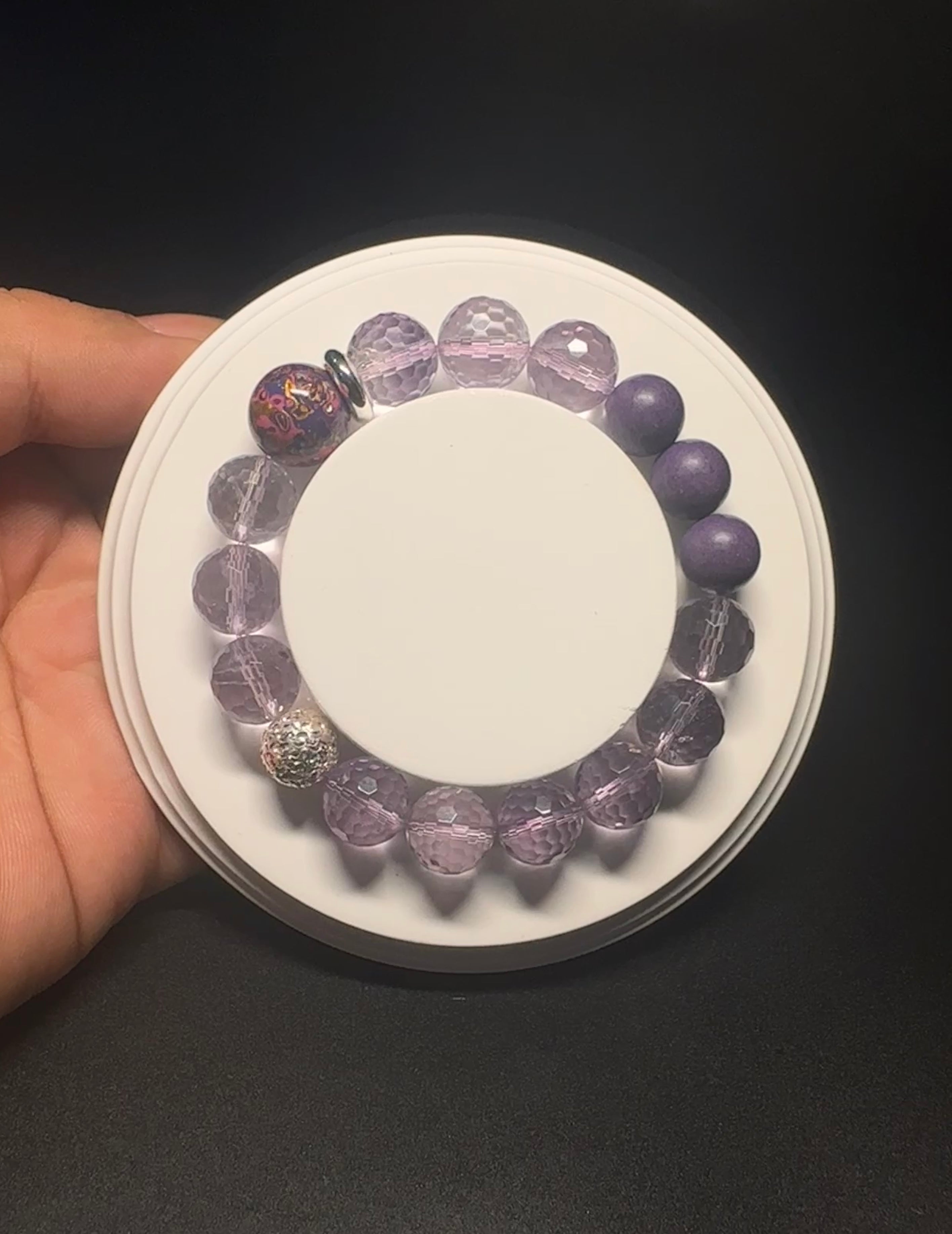 Amethyst Bracelet, Calming crystal, Stress Relief Spiritual Jewelry, positive energy, gift for her.