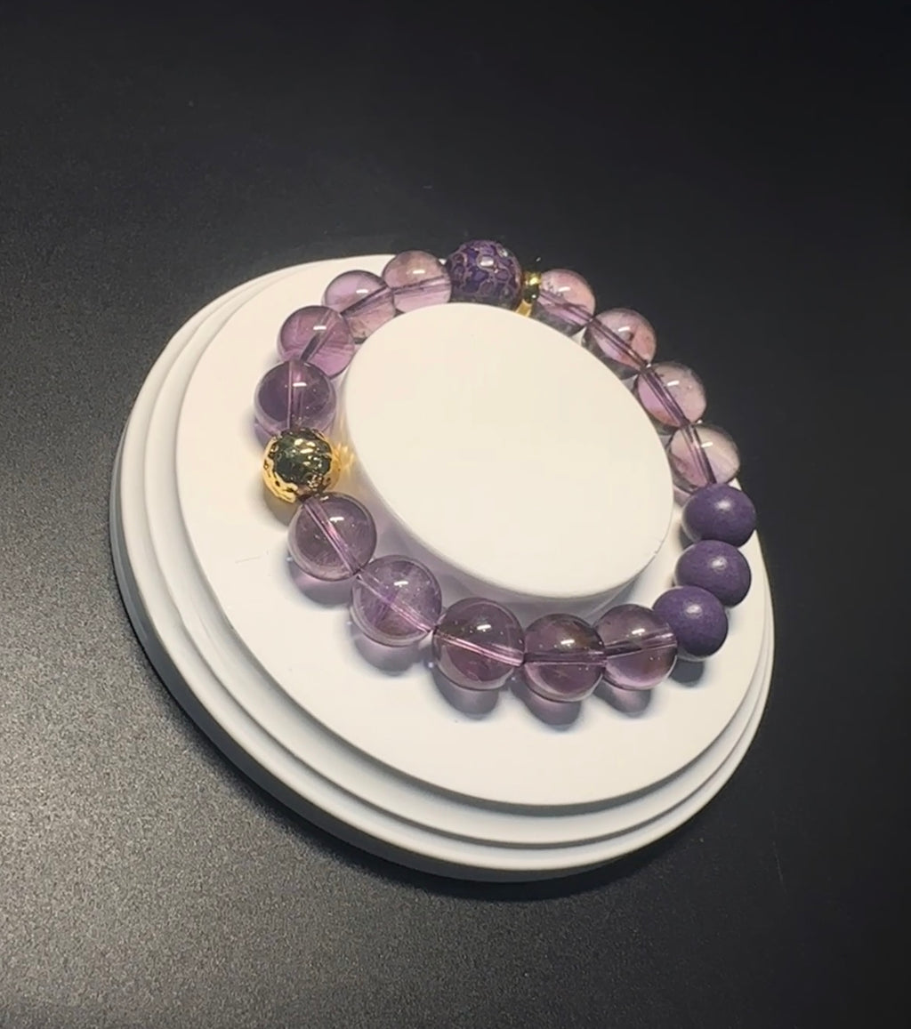 Natural Amethyst Bracelet,Calming jewelry,Spiritual Jewelry,birthday gift,artisan handmade bracelet,gift for her