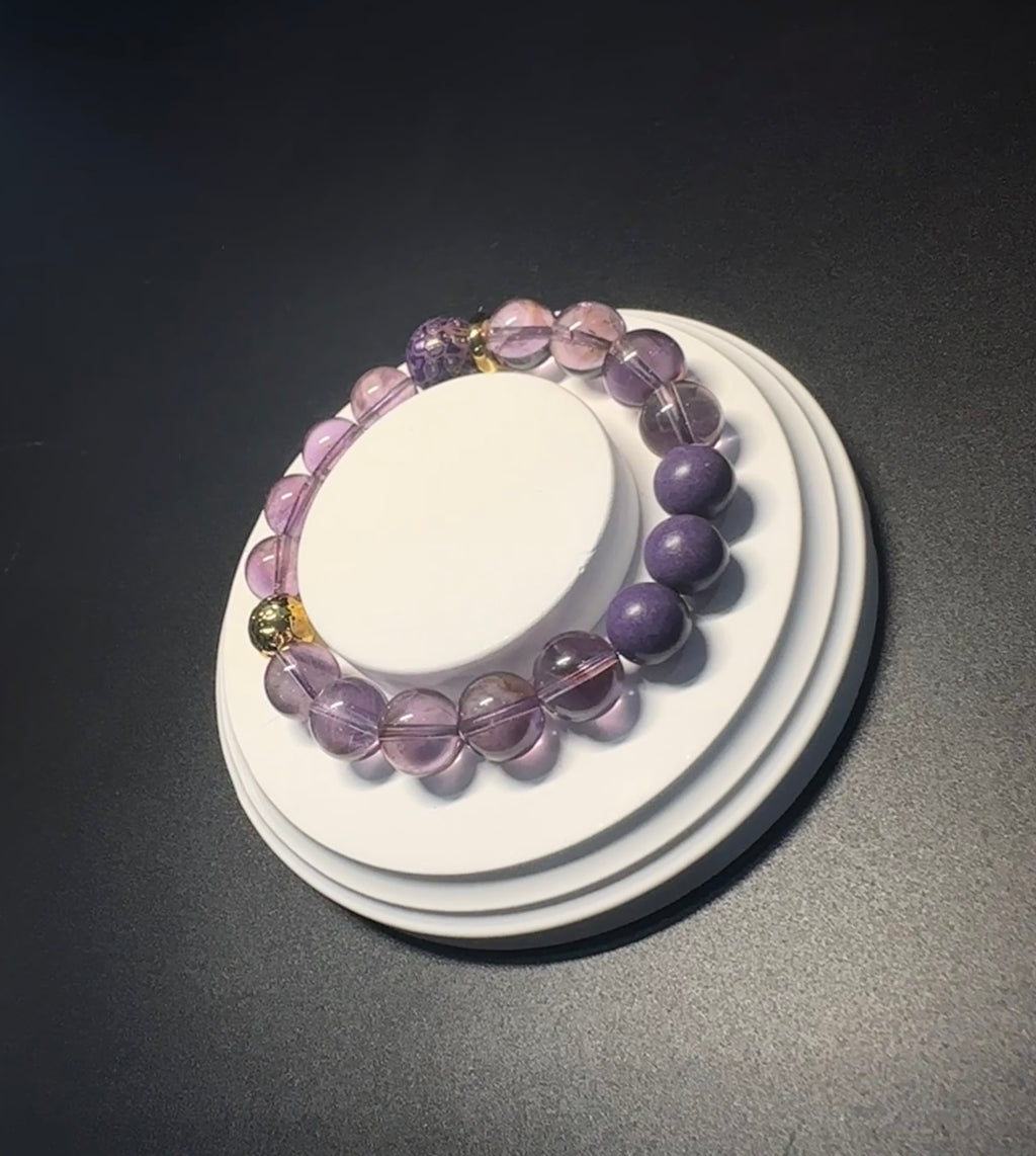 Natural Amethyst Bracelet,Calming jewelry,Spiritual Jewelry,birthday gift,artisan handmade bracelet,gift for her