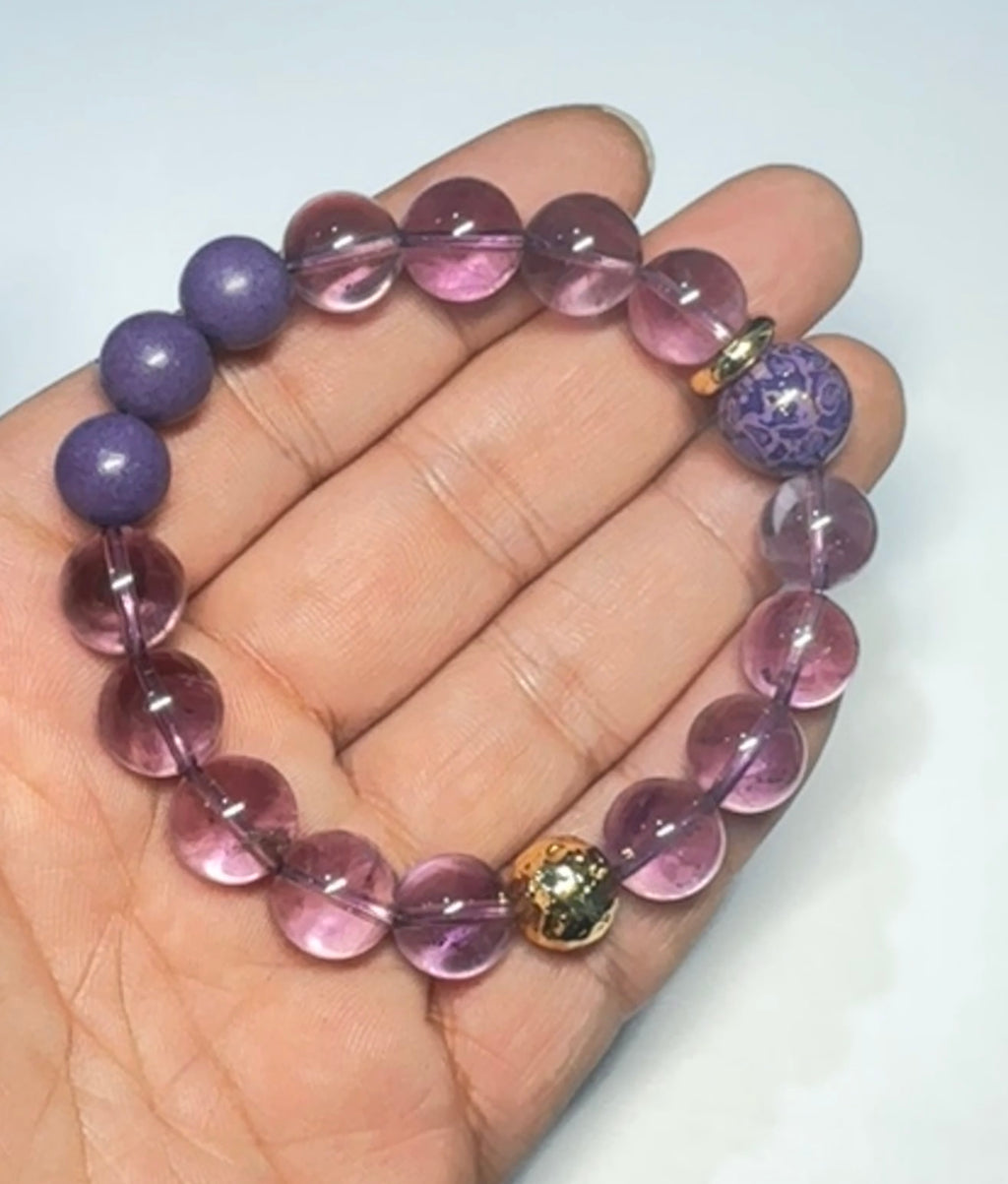 Natural Amethyst Bracelet,Calming jewelry,Spiritual Jewelry,birthday gift,artisan handmade bracelet,gift for her