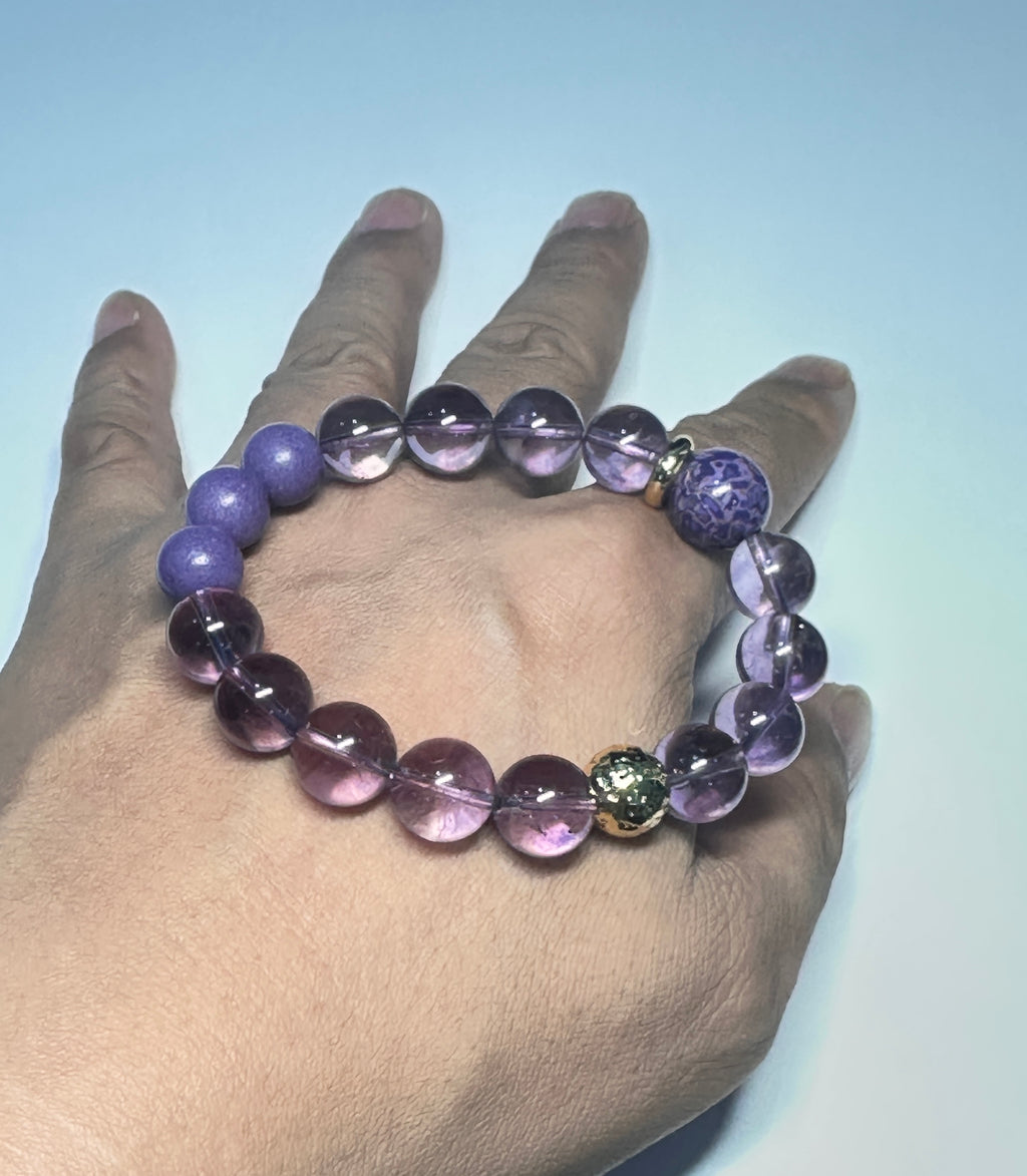 Natural Amethyst Bracelet,Calming jewelry,Spiritual Jewelry,birthday gift,artisan handmade bracelet,gift for her