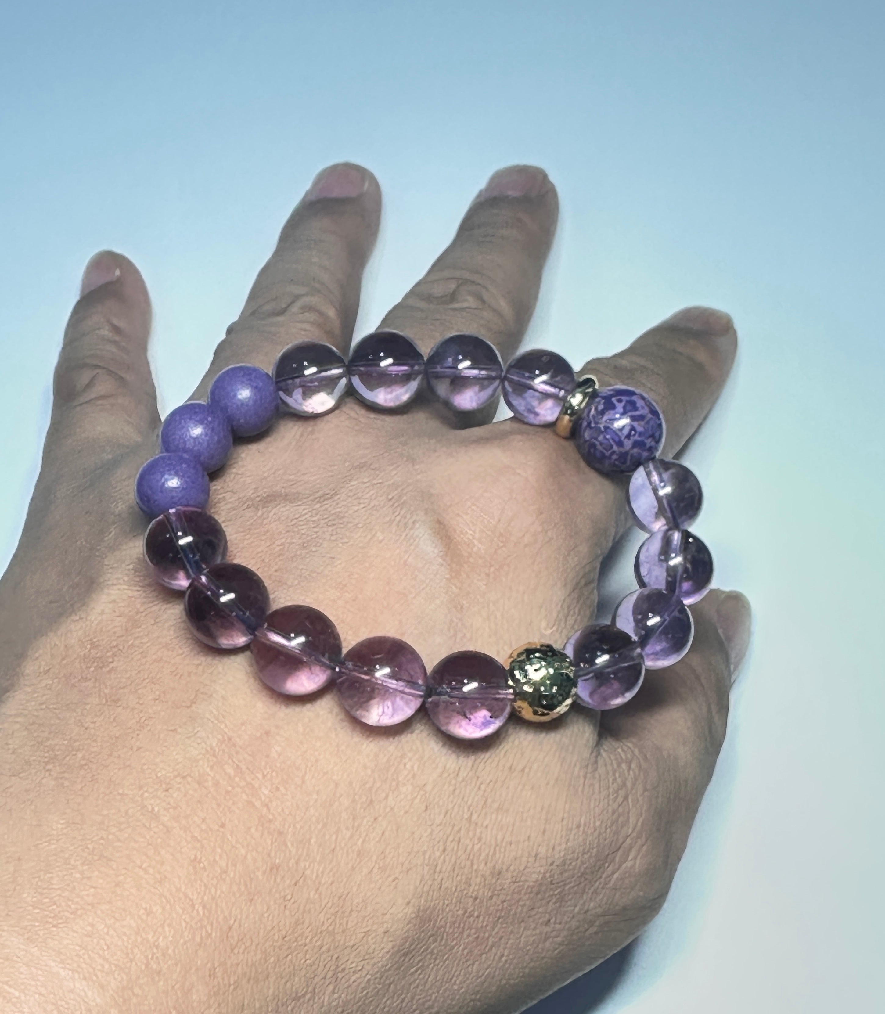 Natural Amethyst Bracelet,Calming jewelry,Spiritual Jewelry,birthday gift,artisan handmade bracelet,gift for her