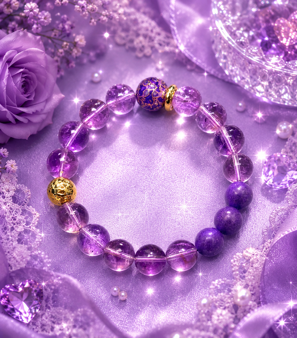 Natural Amethyst Bracelet,Calming jewelry,Spiritual Jewelry,birthday gift,artisan handmade bracelet,gift for her