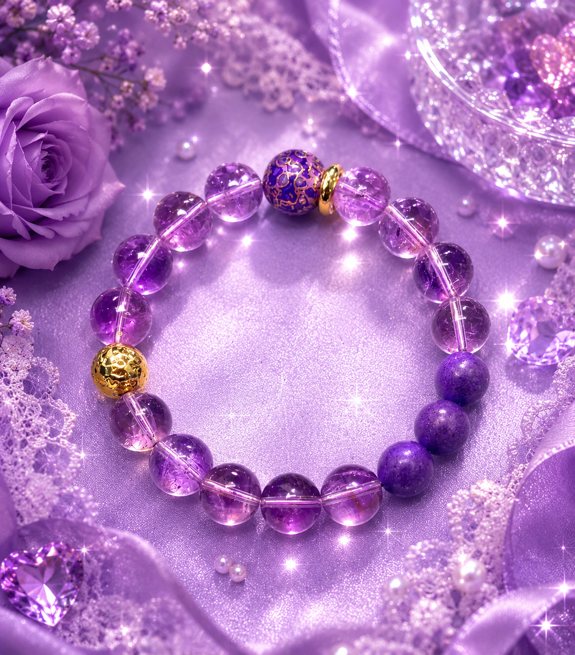 Natural Amethyst Bracelet,Calming jewelry,Spiritual Jewelry,birthday gift,artisan handmade bracelet,gift for her