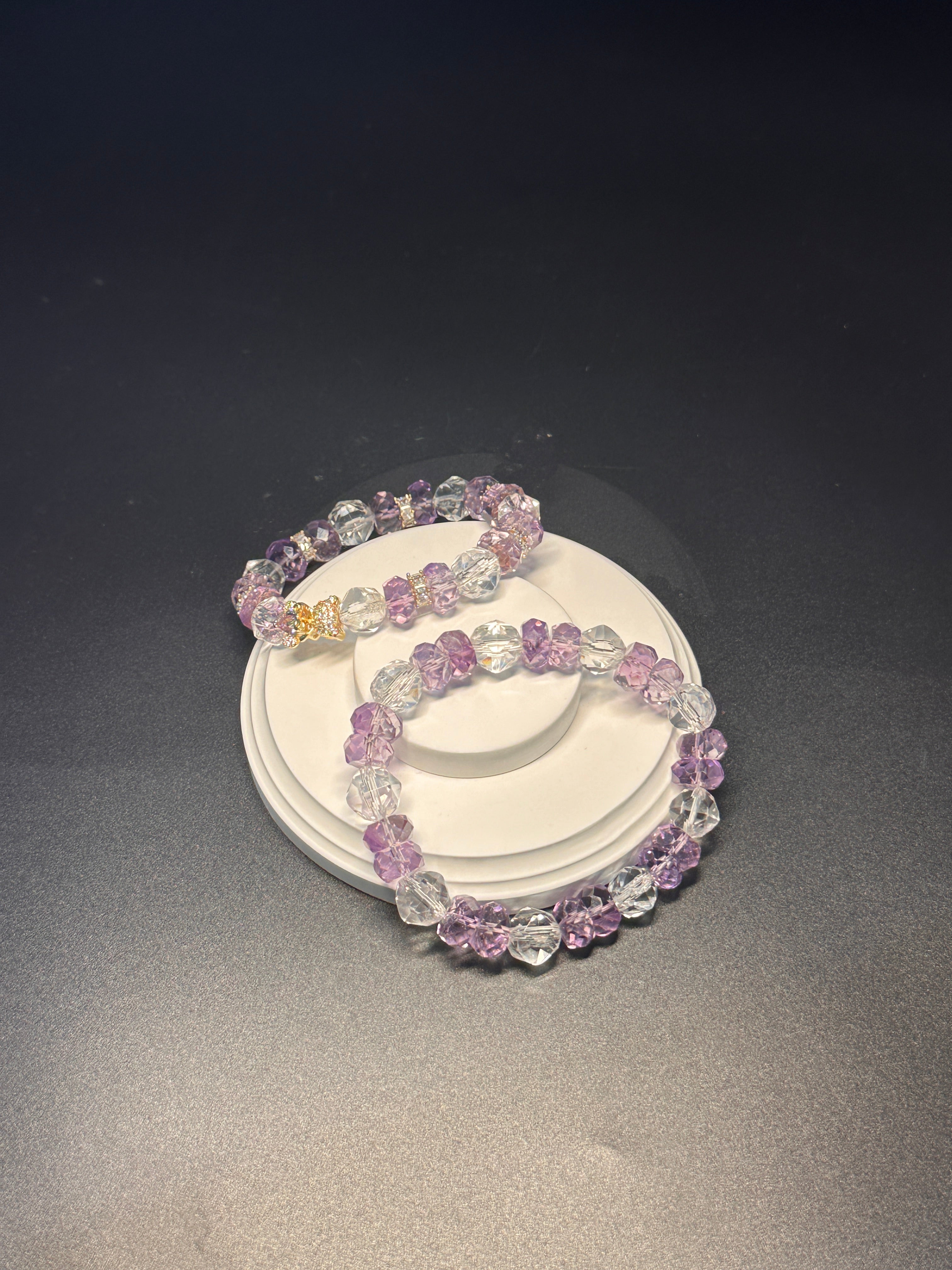 Natural Amethyst Bracelet,Calming jewelry,Spiritual Jewelry,birthday gift,artisan handmade bracelet,gift for her,mixed crystal bracelet.