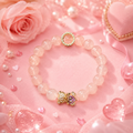 8mm Rose Quartz Bracelet, Love Crystal, handmade jewelry, women's charm bracelet.