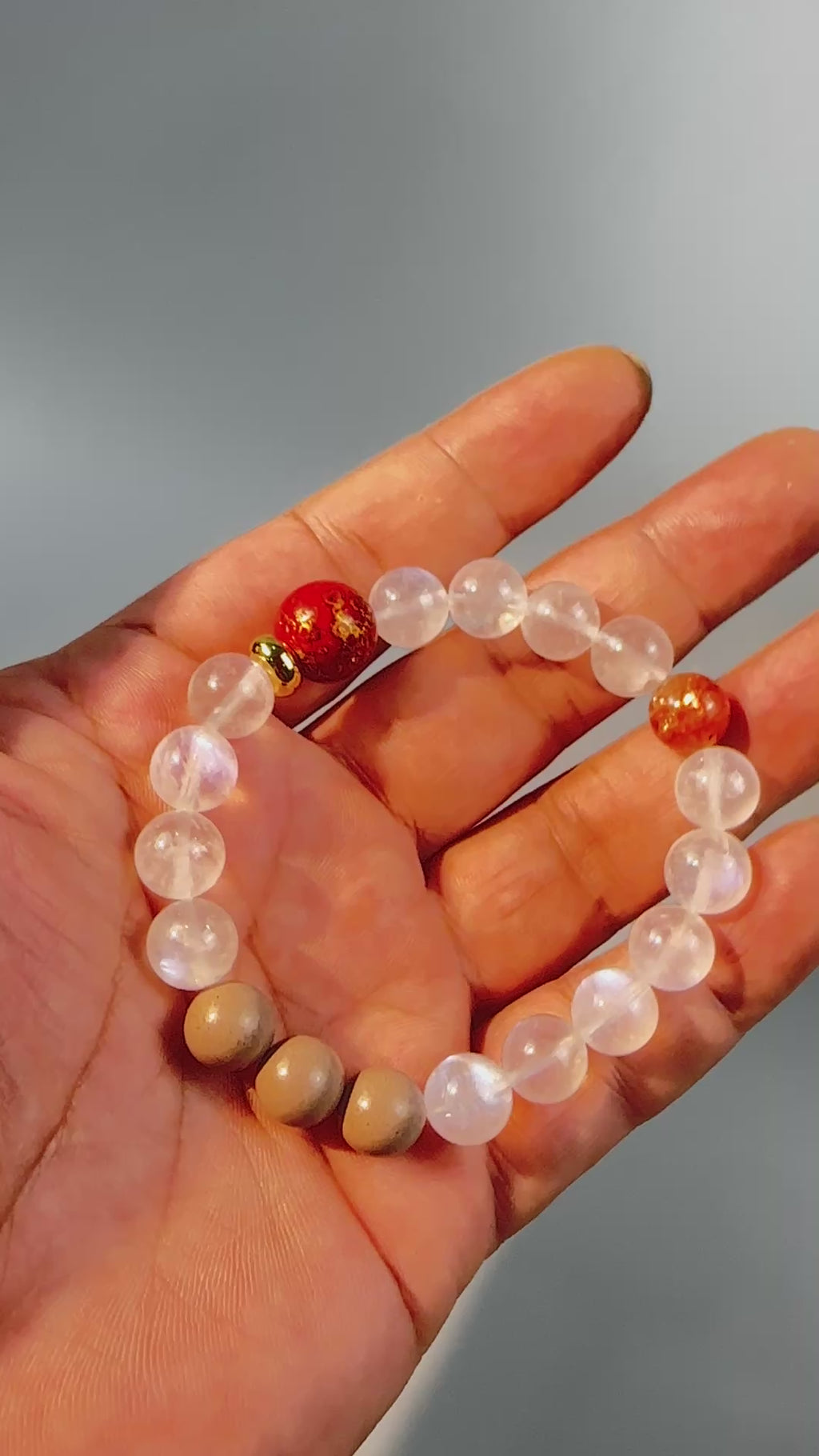 Blue Moonstone Bracelet, Sunstone,  9mm beaded bracelet, Handmade  Jewelry, positive energy.