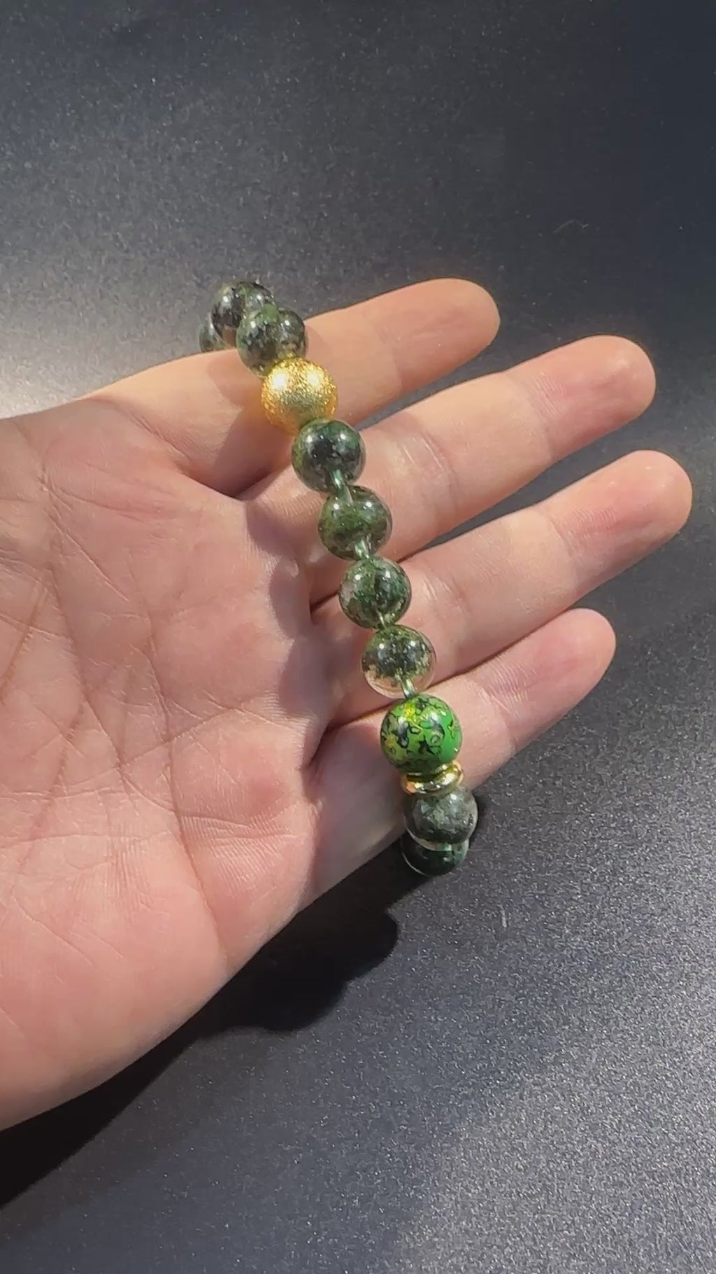 Green Phantom Quartz Bracelet, Half-Pot Inclusions, Wealth Crystal, Mixed Gem Stretch Bracelet